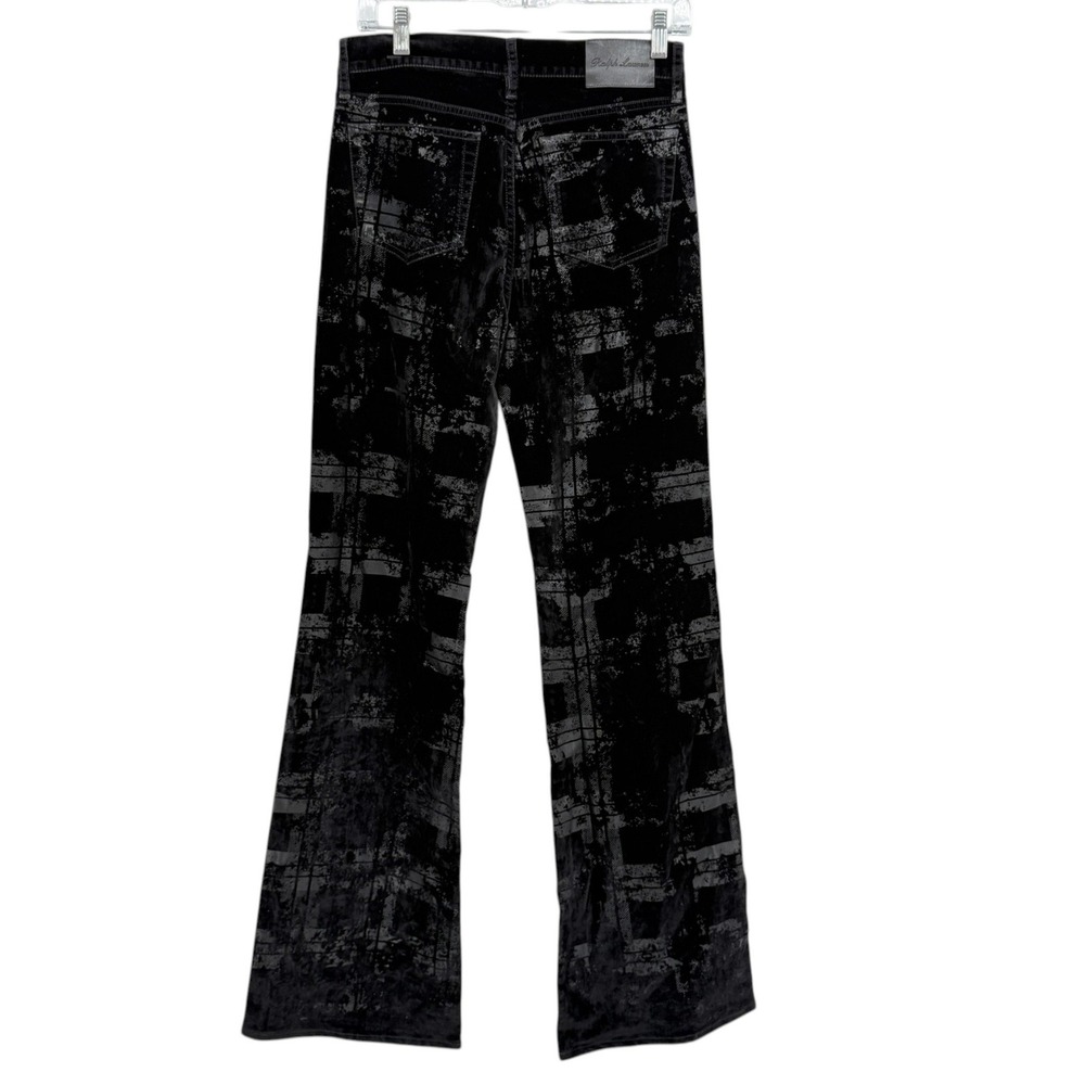 New Ralph Lauren Purple Label Pants 160 Slim Metallic Foil Plaid Velvet 27 - Picture 4 of 12